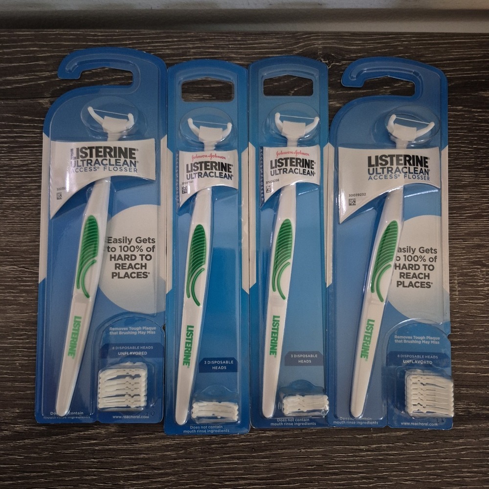 4 Ultraclean Access Flosser Refill Heads Unflavored Starter Kit Bundle